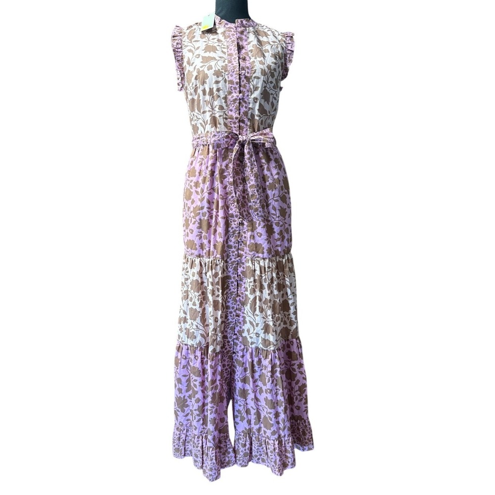 Boden Pink and Cream Floral Tiered Maxi Dress - Picture 4 of 8